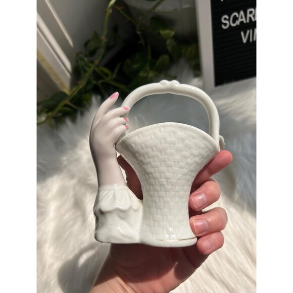 Bone China hand catch all flowers trinket dish vintage basket - Picture 4 of 5